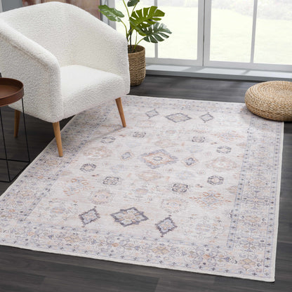 Beige Beckett Washable Rug by Boutique Rugs; soft textured, machine washable, neutral tones on Tampa Home & Garden Store