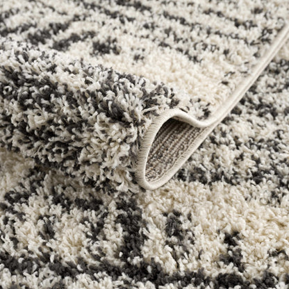 Fishhook Berber shag rug in cream gray black mix by Boutique Rugs on Tampa Home & Garden Store