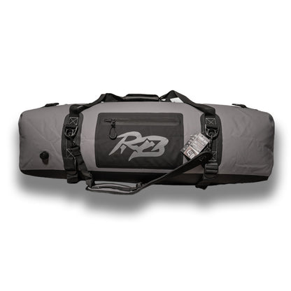 Ridge Bag Large Outdoor Duffel gray fabric with black straps, front zip pocket, rugged hardware on Tampa Home & Garden Store