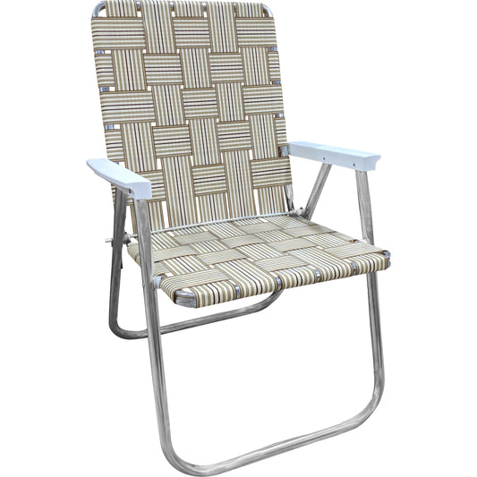 Tan Stripe Classic Lawn Chair - Tampa Home & Garden Store