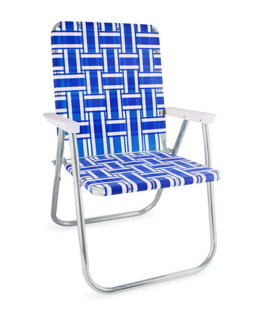 Blue and White Stripe Classic Lawn Chair - Tampa Home & Garden Store