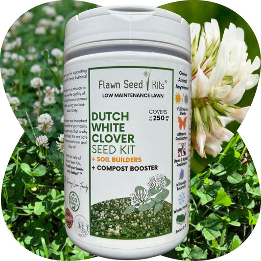 Dutch White Clover Easy Spread Shaker seed kit by Flawn Seed Kits covers up to 250 sq ft on Tampa Home & Garden Store