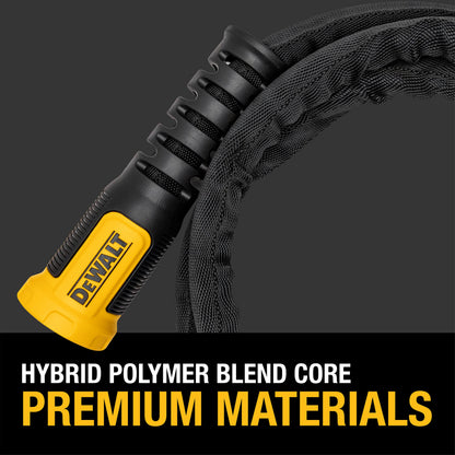 DEWALT 6 ft x 5/8 in fabric hose with braided exterior and yellow connector on Tampa Home & Garden Store