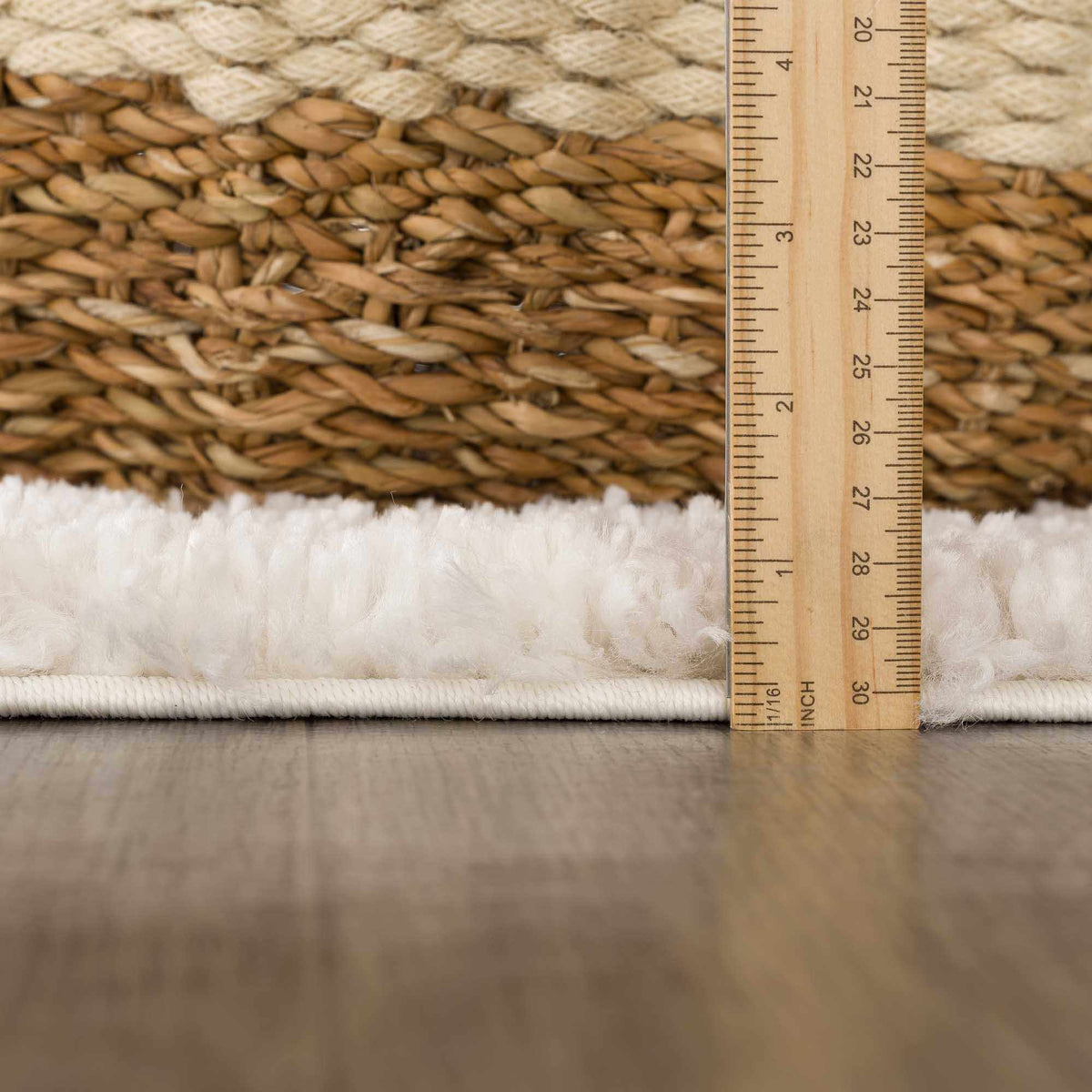 Hauteloom Trunding Plush Rug light beige braided natural fiber texture on Tampa Home & Garden Store