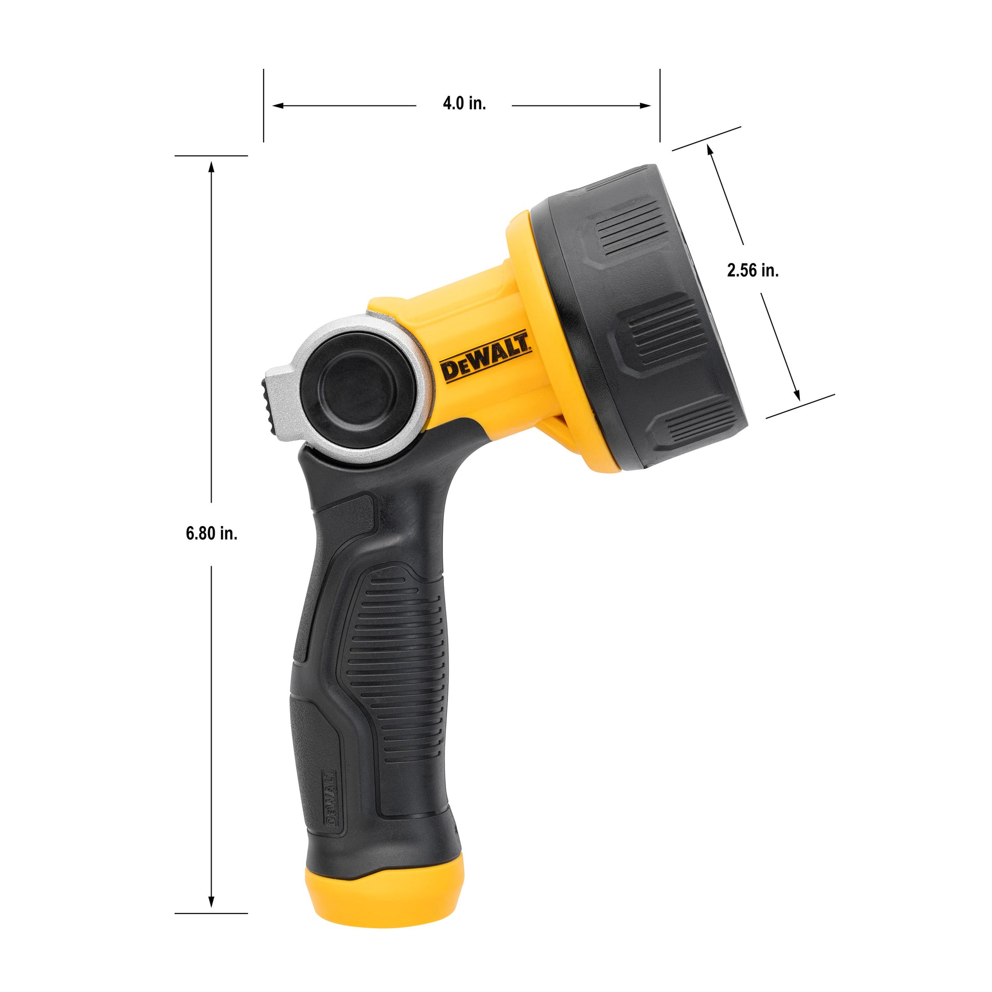 DEWALT Pattern Pro Thumb Control Turret Nozzle DXWN3288 hose end nozzle yellow body black grip on Tampa Home & Garden Store