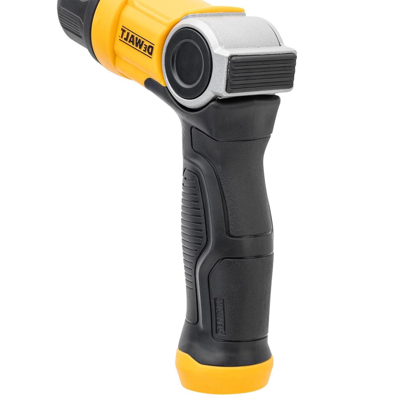 DeWALT Pattern Pro thumb-control nozzle DXWN3289 hose end, yellow black grip, silver head on Tampa Home & Garden Store