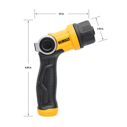 DEWALT Pattern Pro Thumb-Control Adjustable Nozzle yellow and black hose end spray nozzle on Tampa Home & Garden Store