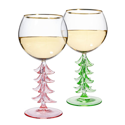 Natale Clear Stemmed Wine Glasses Set of 2