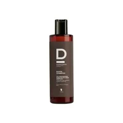 Dermoskin Biotin Men's Shampoo bottle with dark brown label for hair loss on Tampa Home & Garden Store