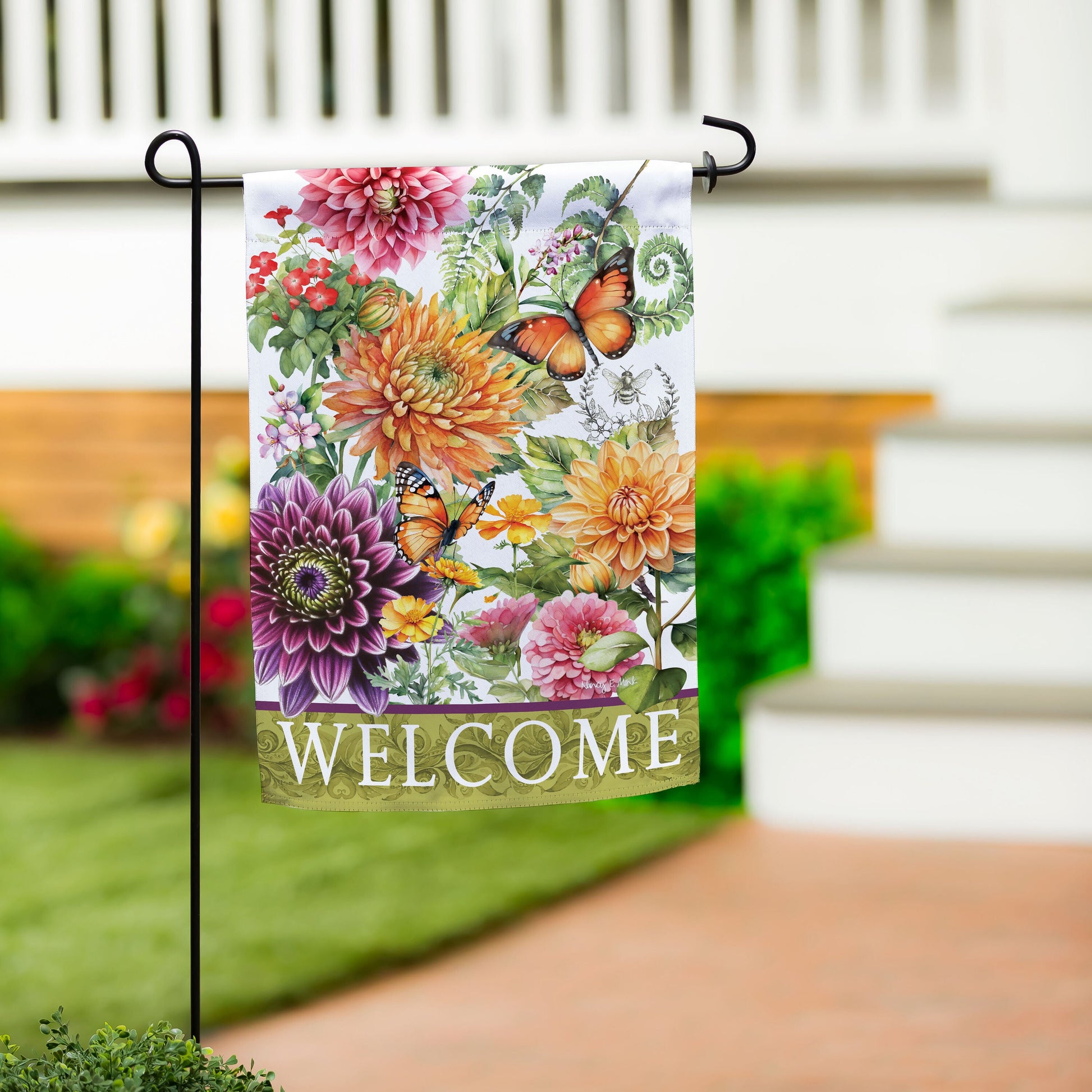 Dahlia Botanica Suede Garden Flag - Tampa Home & Garden Store
