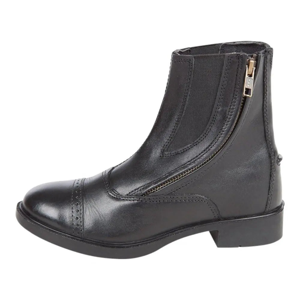 Daisy Clipper Children's Side Zipper Premium Leather Paddock Boots Horse Riding Boots, Black - Tampa Home & Garden Store