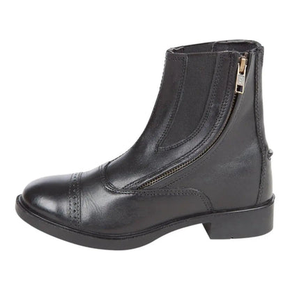 Daisy Clipper Children's Side Zipper Premium Leather Paddock Boots Horse Riding Boots, Black - Tampa Home & Garden Store