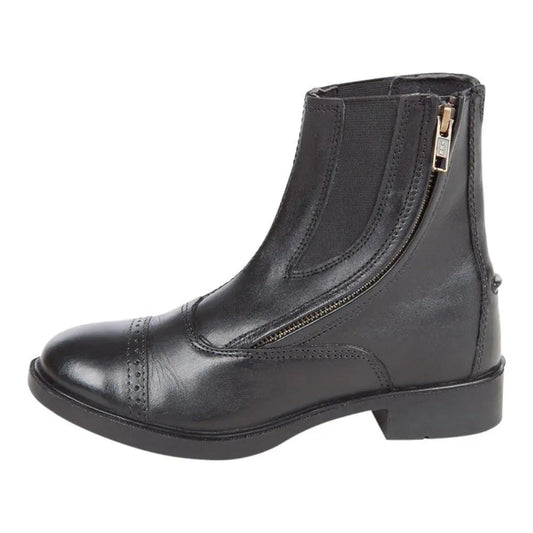 Daisy Clipper Children's Side Zipper Premium Leather Paddock Boots Horse Riding Boots, Black - Tampa Home & Garden Store