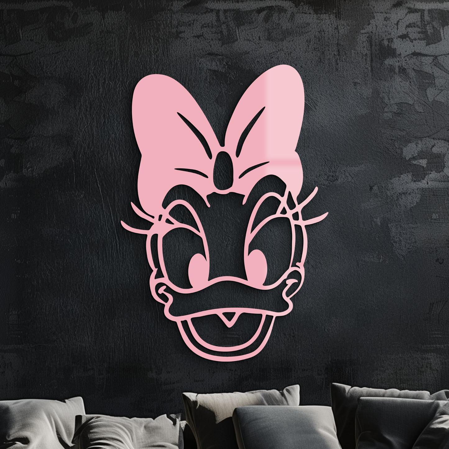 Daisy Duck Silhouette Metal Wall Art – Cartoon Character Design - KAFGP063 - Tampa Home & Garden Store