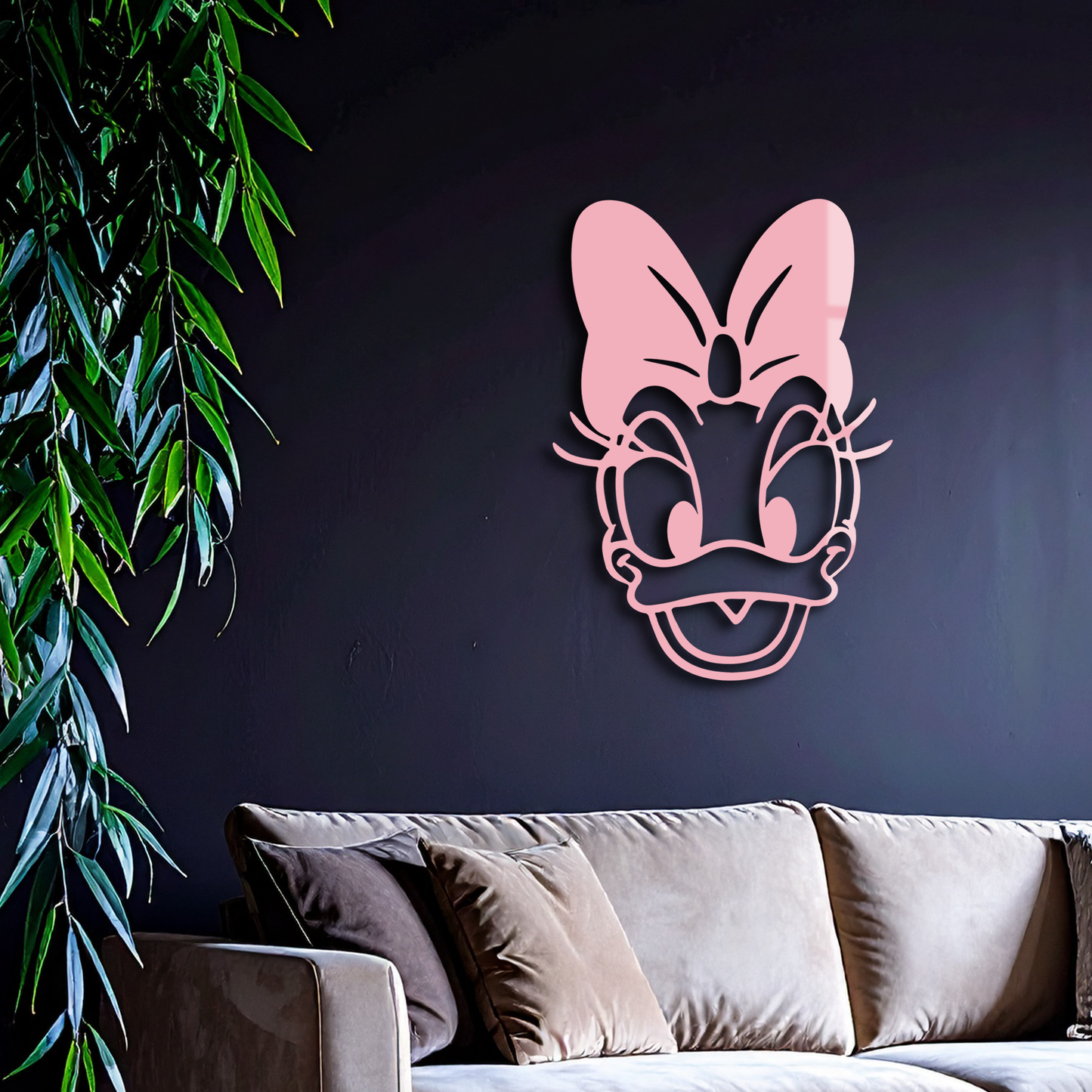 Daisy Duck Silhouette Metal Wall Art – Cartoon Character Design - KAFGP063 - Tampa Home & Garden Store