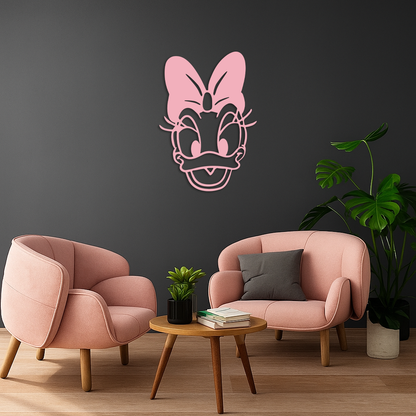 Daisy Duck Silhouette Metal Wall Art – Cartoon Character Design - KAFGP063 - Tampa Home & Garden Store
