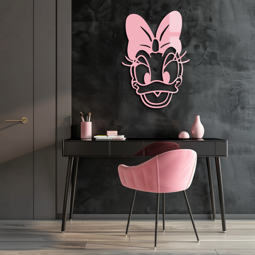 Daisy Duck Silhouette Metal Wall Art – Cartoon Character Design - KAFGP063 - Tampa Home & Garden Store