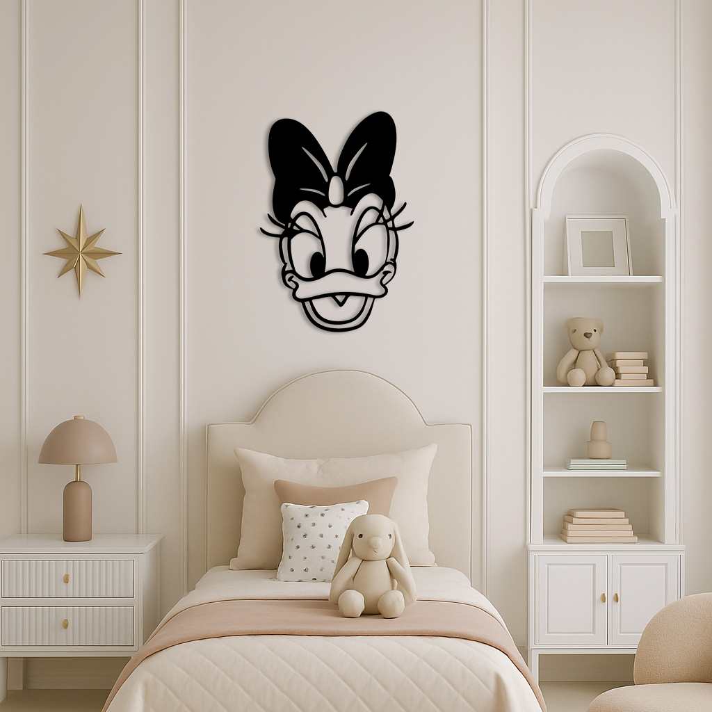 Daisy Duck Silhouette Metal Wall Art – Cartoon Character Design - KAFGP063 - Tampa Home & Garden Store