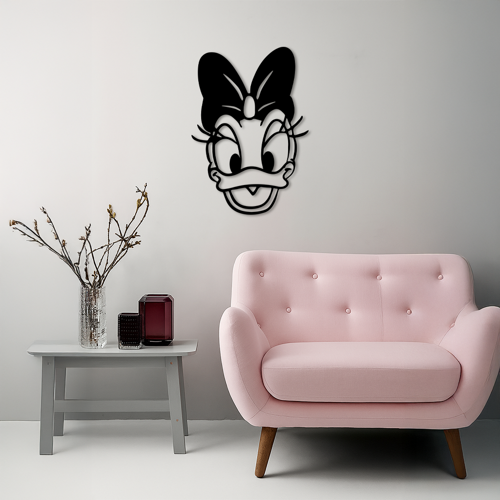 Daisy Duck Silhouette Metal Wall Art – Cartoon Character Design - KAFGP063 - Tampa Home & Garden Store