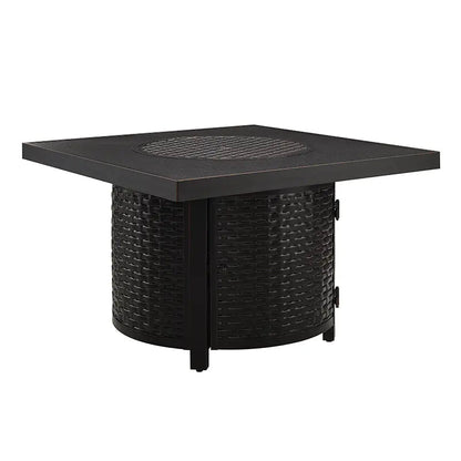 Dalton 40" Square Woven Aluminum Convertible Gas Fire Pit Table - Tampa Home & Garden Store