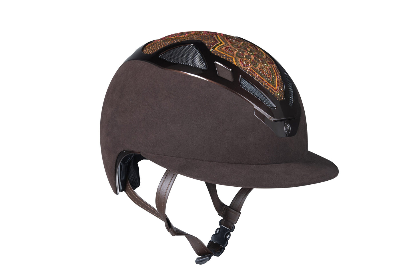 Suomy Apex Riding Helmet Damask Brown Lady with suede shell on Tampa Home & Garden Store