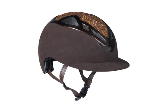 Suomy Apex Riding Helmet Damask Brown Lady with suede shell on Tampa Home & Garden Store