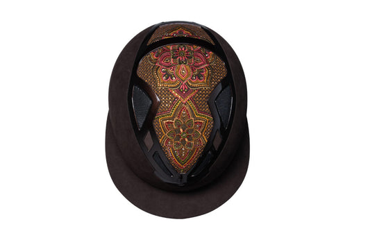 Suomy Apex Riding Helmet Damask Brown Lady with ornate interior pattern by American Equus on Tampa Home & Garden Store