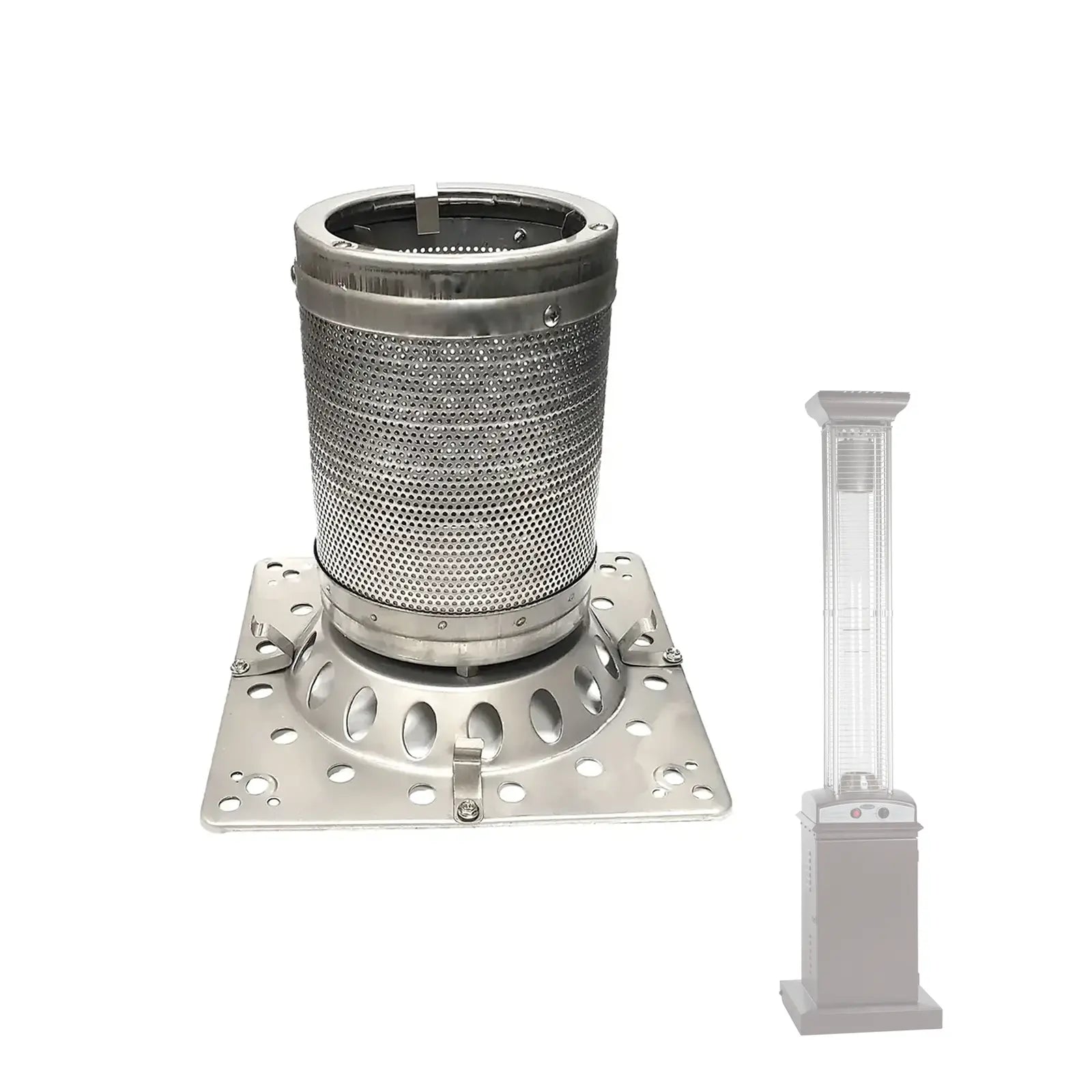Damper for 62224/61166 Flame Heaters, perforated steel body replacement part on Tampa Home & Garden Store