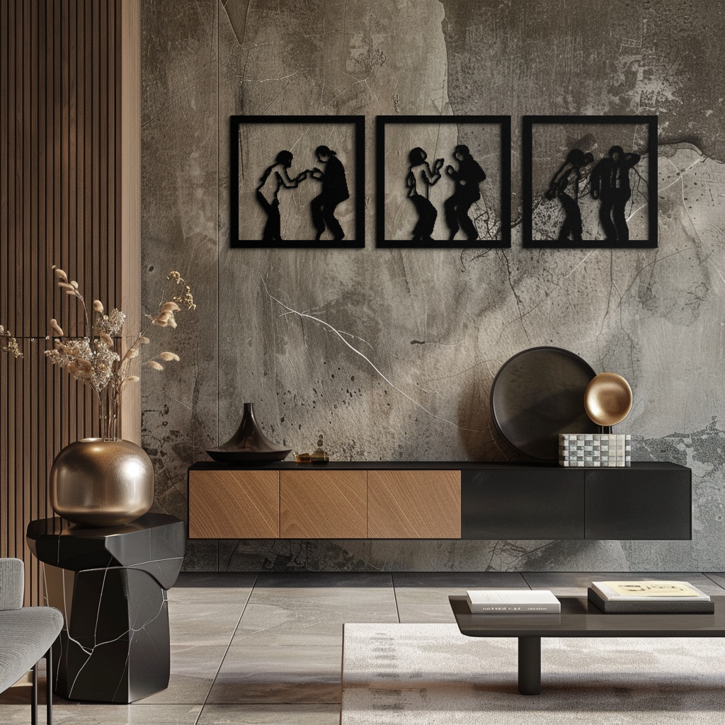 Dancing Silhouettes Metal Wall Art - Modern Minimalist Couple Wall Decor - KAF157 - Tampa Home & Garden Store