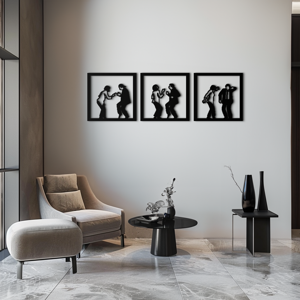 Dancing Silhouettes Metal Wall Art - Modern Minimalist Couple Wall Decor - KAF157 - Tampa Home & Garden Store
