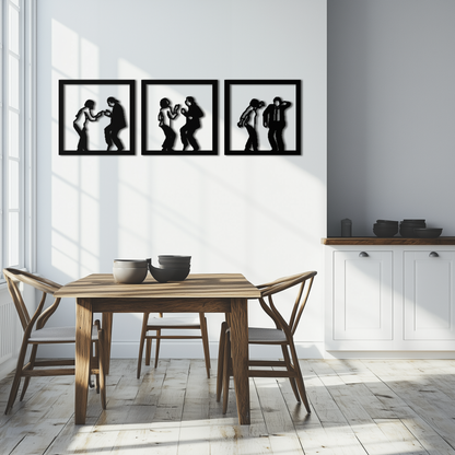 Dancing Silhouettes Metal Wall Art - Modern Minimalist Couple Wall Decor - KAF157 - Tampa Home & Garden Store