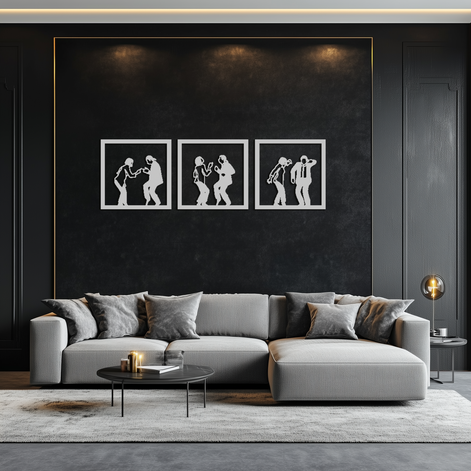 Dancing Silhouettes Metal Wall Art - Modern Minimalist Couple Wall Decor - KAF157 - Tampa Home & Garden Store