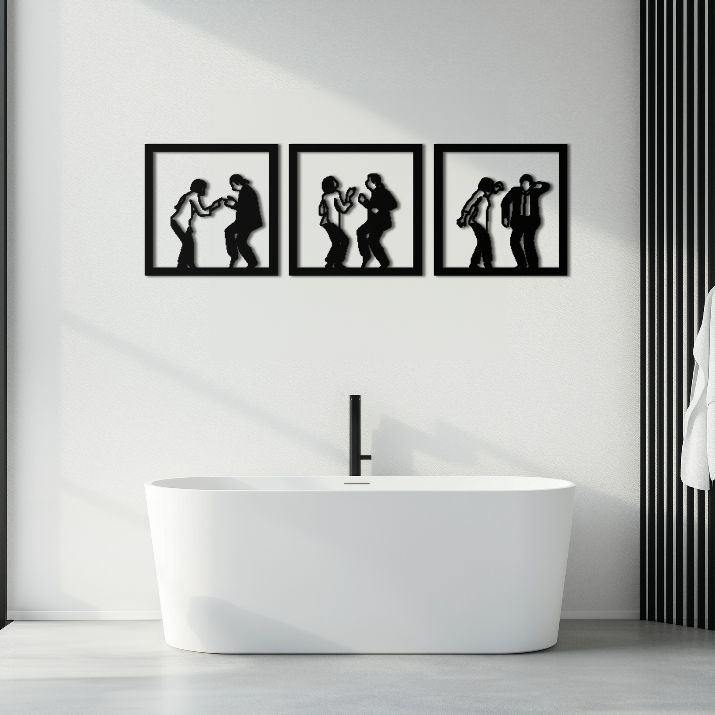 Dancing Silhouettes Metal Wall Art - Modern Minimalist Couple Wall Decor - KAF157 - Tampa Home & Garden Store