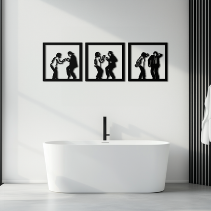 Dancing Silhouettes Metal Wall Art - Modern Minimalist Couple Wall Decor - KAF157 - Tampa Home & Garden Store