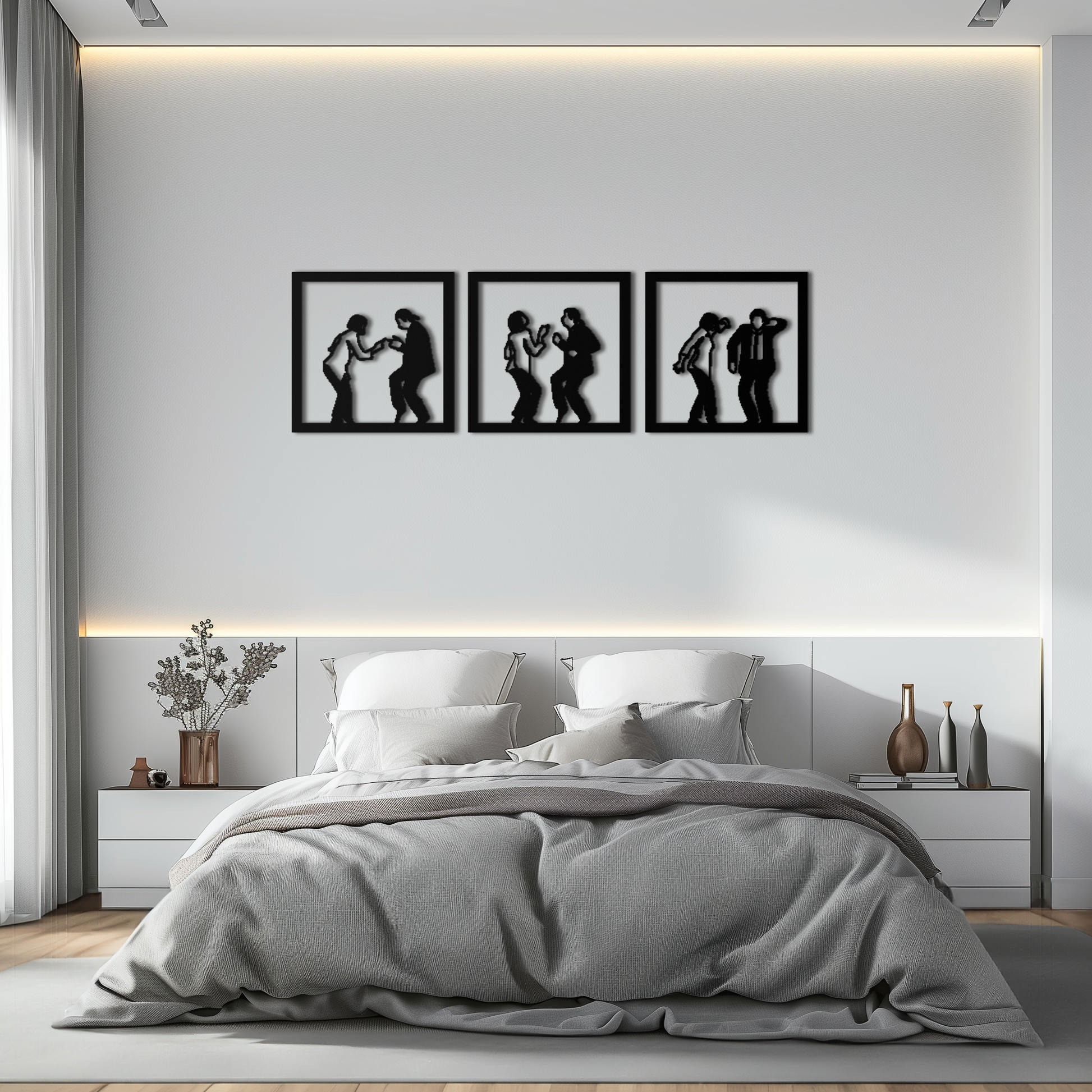 Dancing Silhouettes Metal Wall Art - Modern Minimalist Couple Wall Decor - KAF157 - Tampa Home & Garden Store