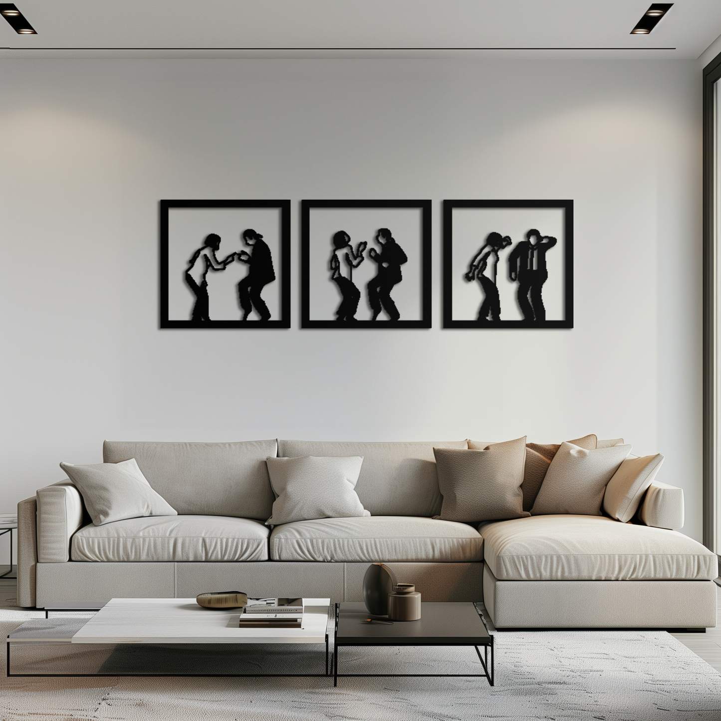 Dancing Silhouettes Metal Wall Art - Modern Minimalist Couple Wall Decor - KAF157 - Tampa Home & Garden Store
