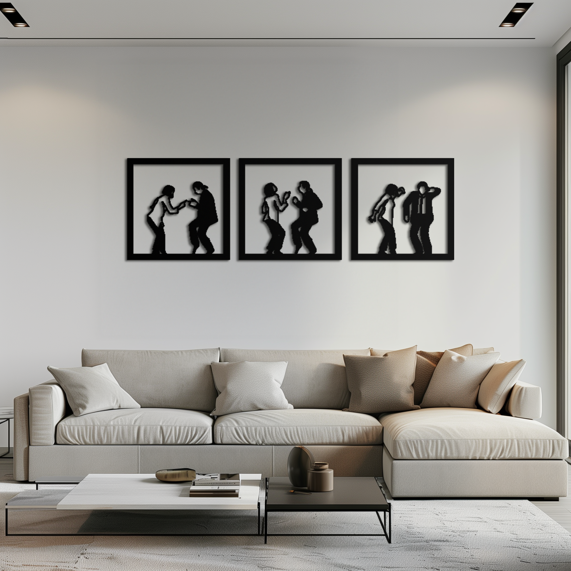 Dancing Silhouettes Metal Wall Art - Modern Minimalist Couple Wall Decor - KAF157 - Tampa Home & Garden Store