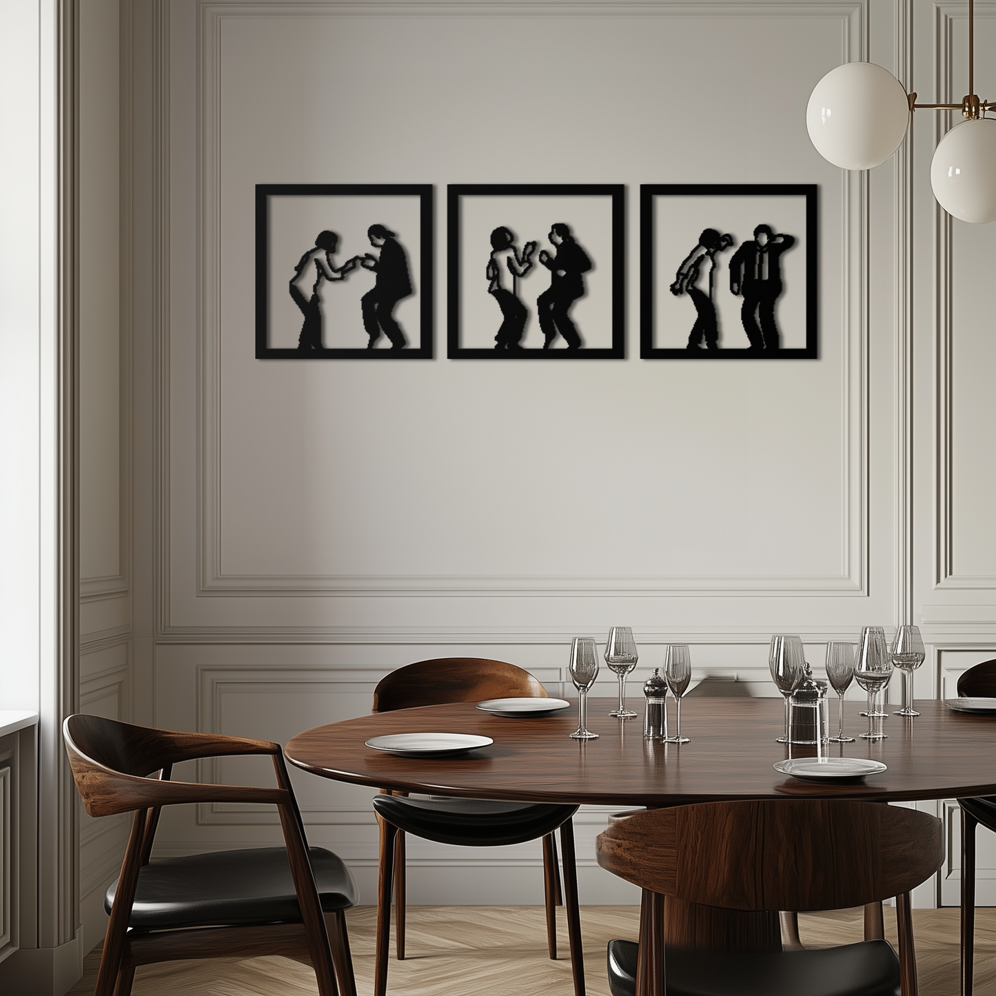 Dancing Silhouettes Metal Wall Art - Modern Minimalist Couple Wall Decor - KAF157 - Tampa Home & Garden Store