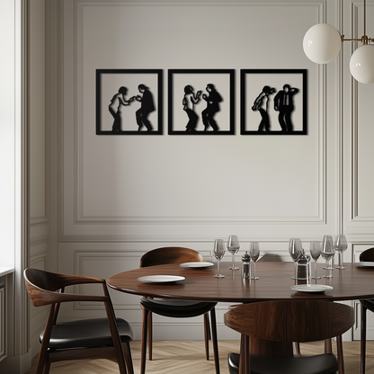 Dancing Silhouettes Metal Wall Art - Modern Minimalist Couple Wall Decor - KAF157 - Tampa Home & Garden Store
