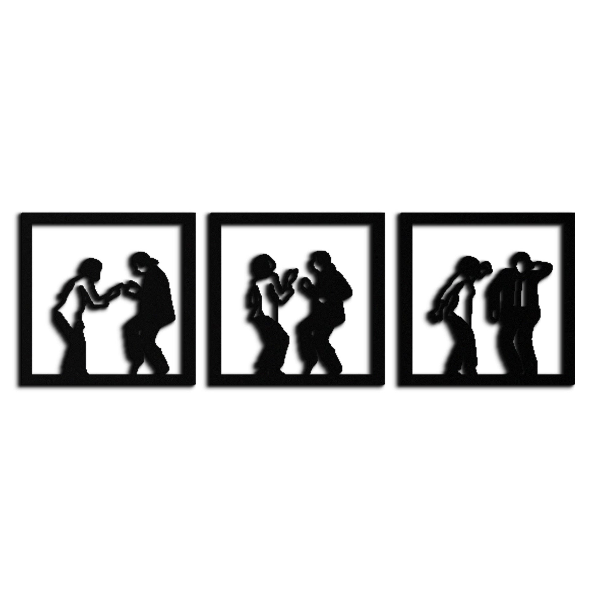 Dancing Silhouettes Metal Wall Art - Modern Minimalist Couple Wall Decor - KAF157 - Tampa Home & Garden Store