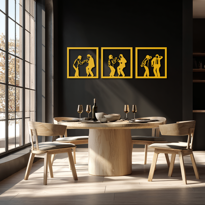 Dancing Silhouettes Metal Wall Art - Modern Minimalist Couple Wall Decor - KAF157 - Tampa Home & Garden Store