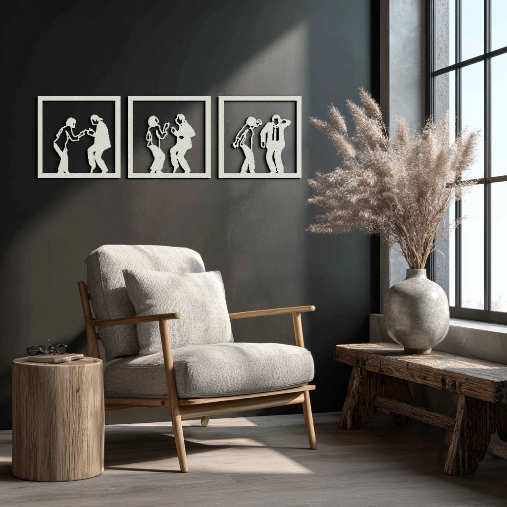 Dancing Silhouettes Metal Wall Art - Modern Minimalist Couple Wall Decor - KAF157 - Tampa Home & Garden Store