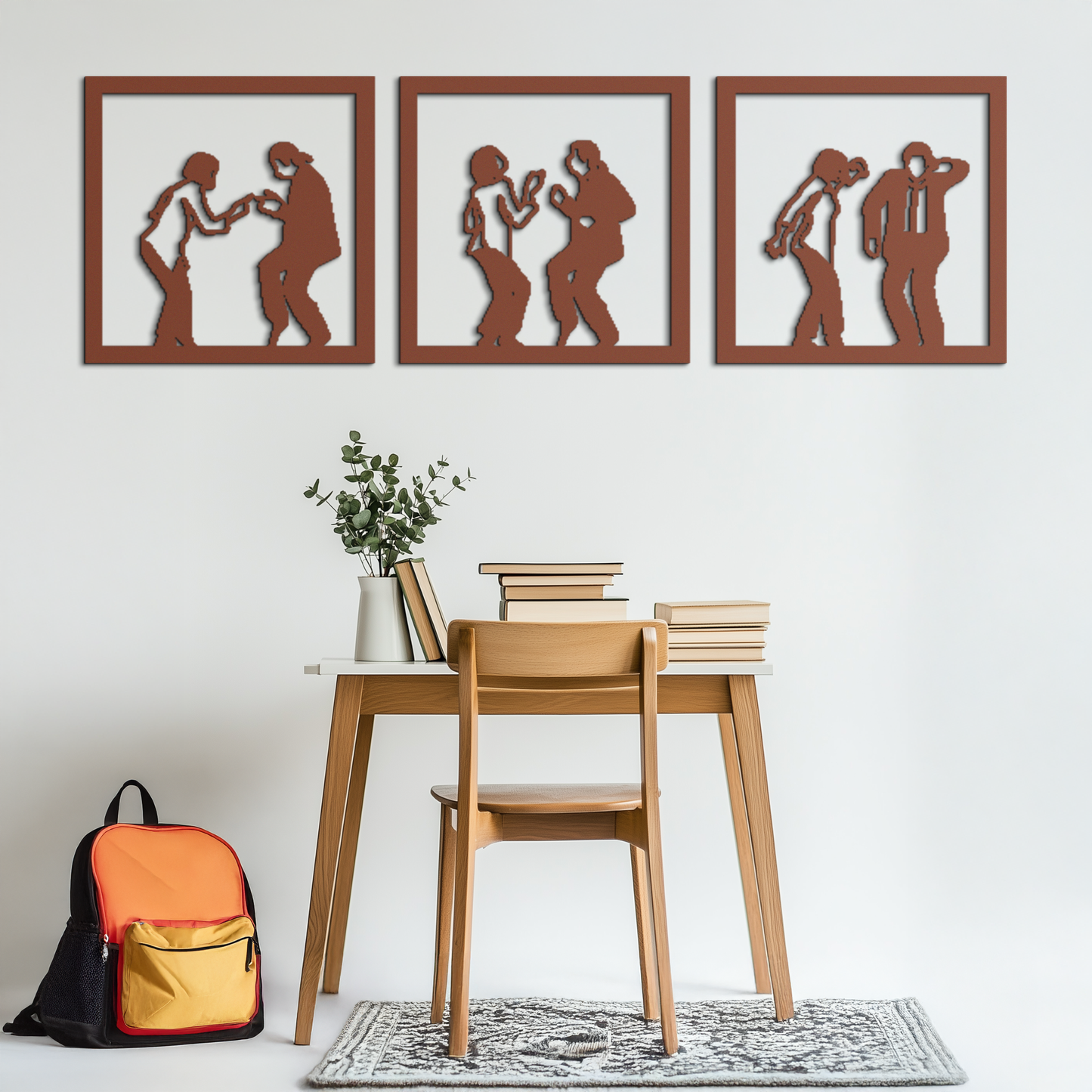 Dancing Silhouettes Metal Wall Art - Modern Minimalist Couple Wall Decor - KAF157 - Tampa Home & Garden Store