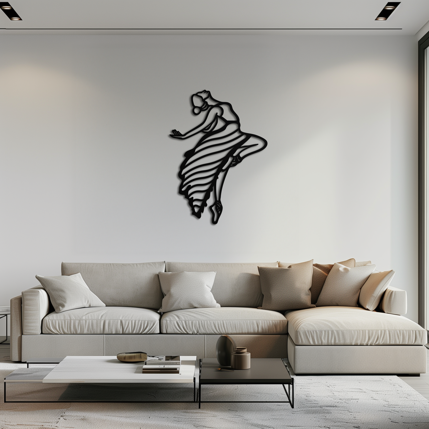 Dancing Woman Metal Wall Art – Graceful Silhouette Décor for Artistic Spaces- KAF648 - Tampa Home & Garden Store