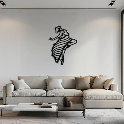 Dancing Woman Metal Wall Art – Graceful Silhouette Décor for Artistic Spaces- KAF648 - Tampa Home & Garden Store