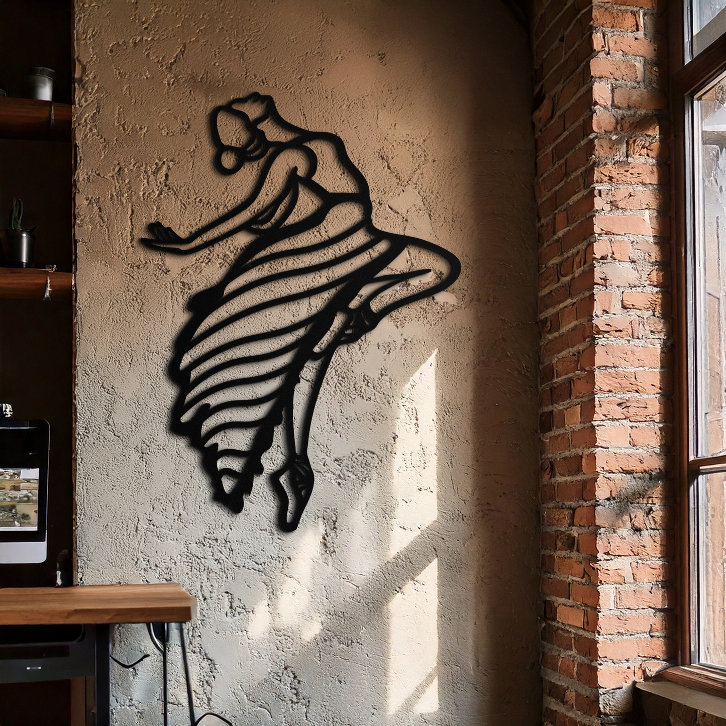 Dancing Woman Metal Wall Art – Graceful Silhouette Décor for Artistic Spaces- KAF648 - Tampa Home & Garden Store