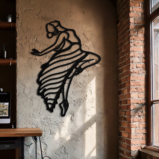 Dancing Woman Metal Wall Art – Graceful Silhouette Décor for Artistic Spaces- KAF648 - Tampa Home & Garden Store