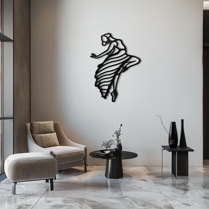 Dancing Woman Metal Wall Art – Graceful Silhouette Décor for Artistic Spaces- KAF648 - Tampa Home & Garden Store