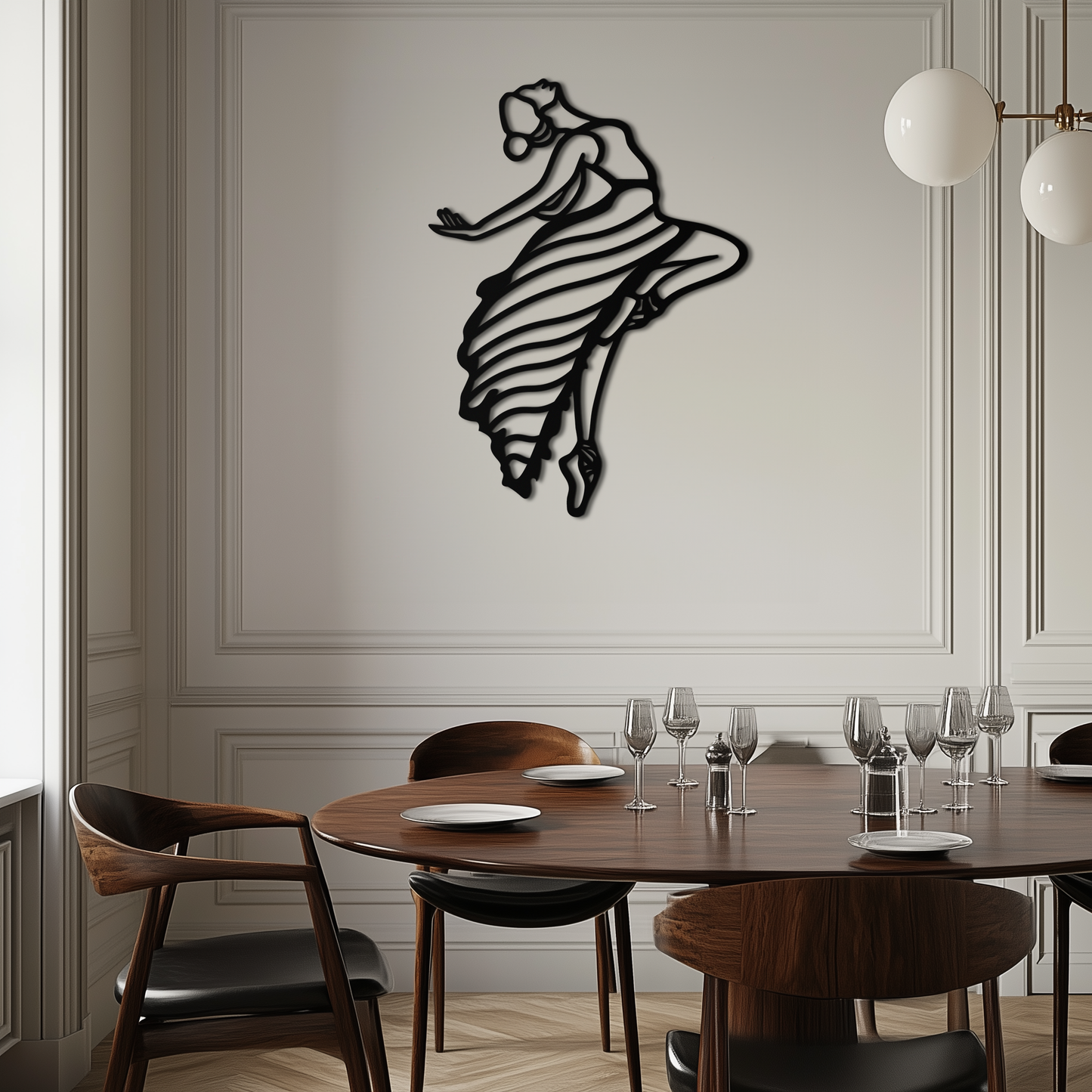 Dancing Woman Metal Wall Art – Graceful Silhouette Décor for Artistic Spaces- KAF648 - Tampa Home & Garden Store