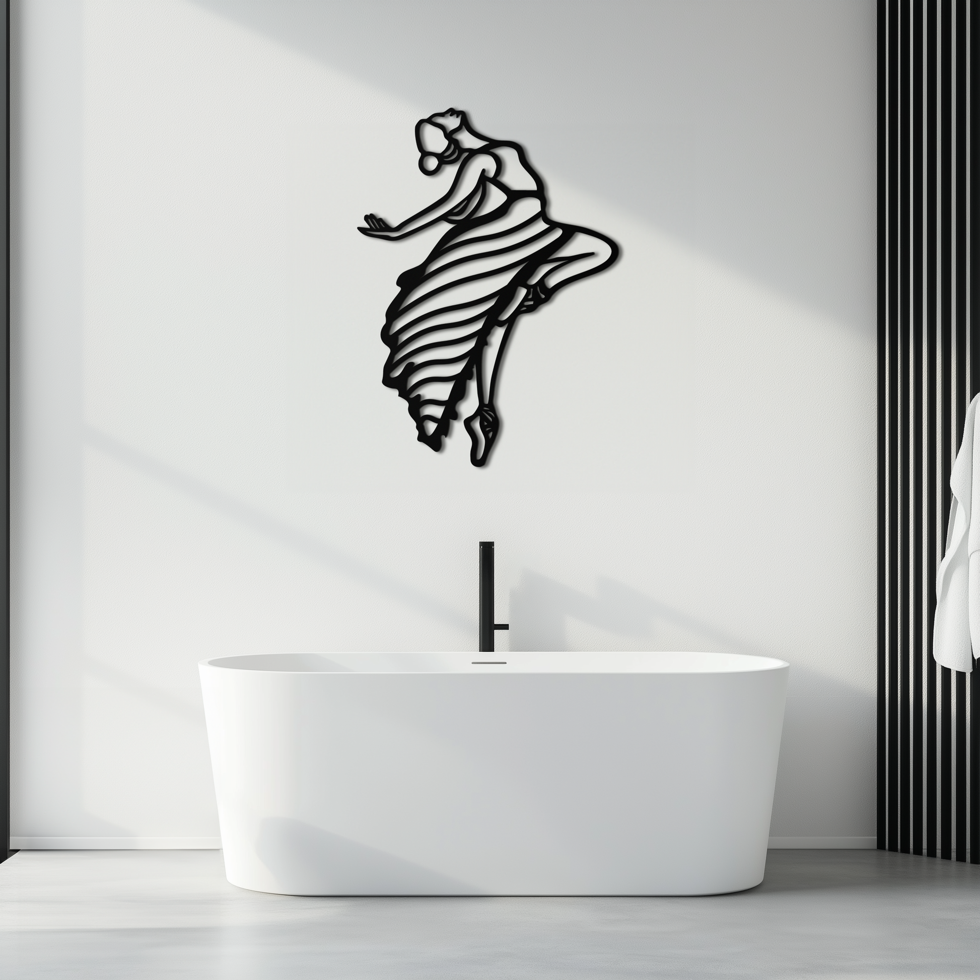 Dancing Woman Metal Wall Art – Graceful Silhouette Décor for Artistic Spaces- KAF648 - Tampa Home & Garden Store